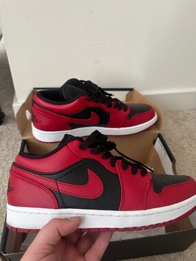 Nike Red and Black Low-Top Sneakers